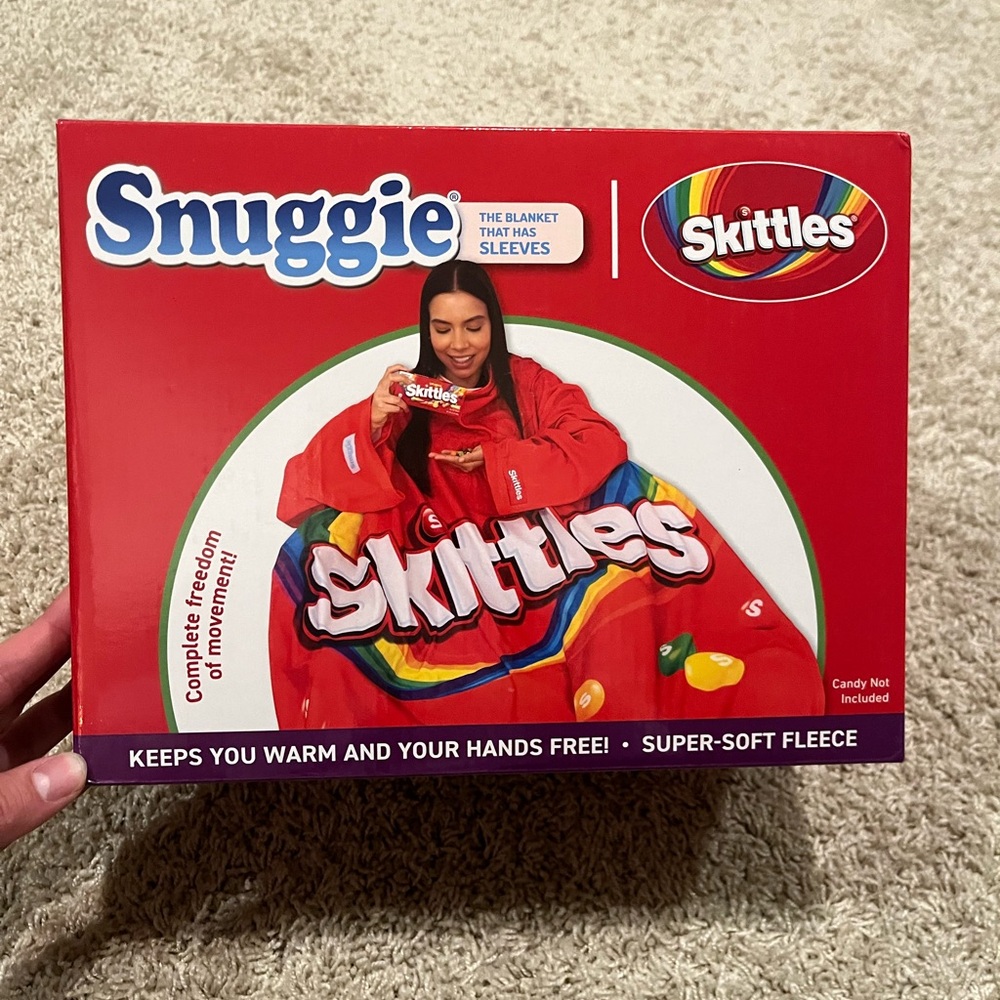 Original Wearable Blanket with Sleeves, Super Soft Fleece, One Size, Skittles